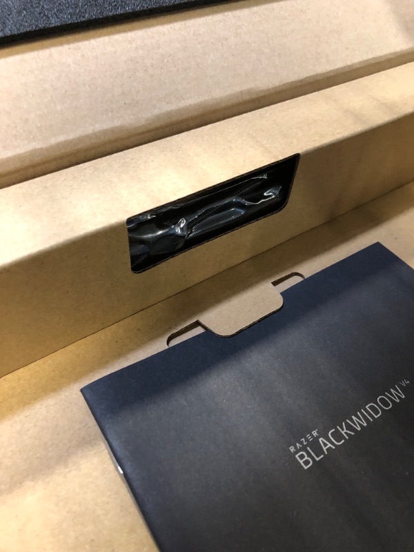 Photo 1 of Razer BlackWidow V4 Mechanical Gaming Keyboard: Yellow Switches Linear & Silent - Chroma RGB - 6 Dedicated Macro Keys - Magnetic Wrist Rest - Doubleshot ABS Keycaps - Multi-Function Roller &Media Keys BlackWidow V4 Yellow Switches - Linear & Silent
