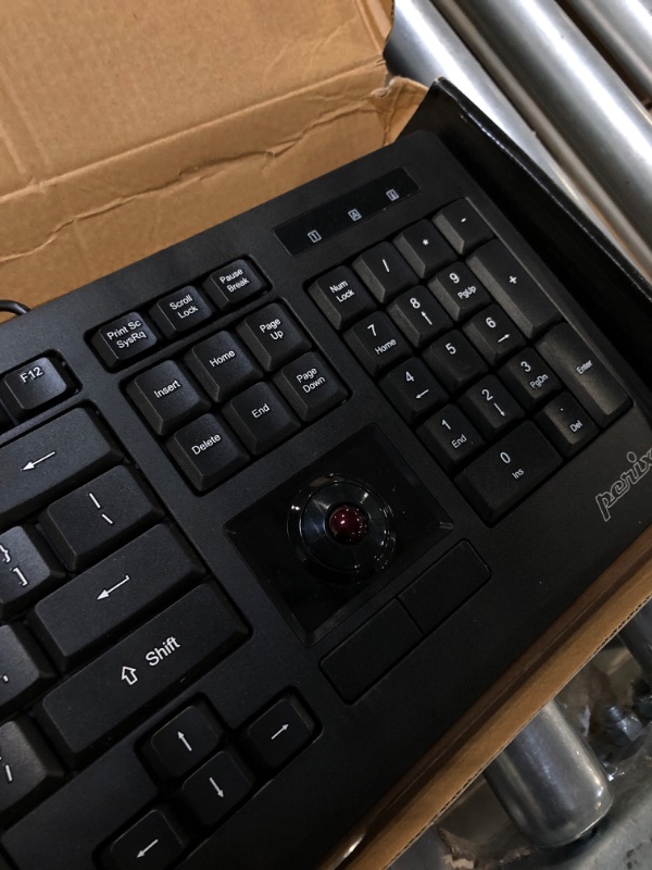 Photo 4 of Perixx Periboard-521 Wired Trackball Keyboard with Numeric Keypad, Build-in 0.55 Inch Trackball with Pointing and Scrolling Feature, Full Size, US English Layout,Black,PERIBOARD-521 US