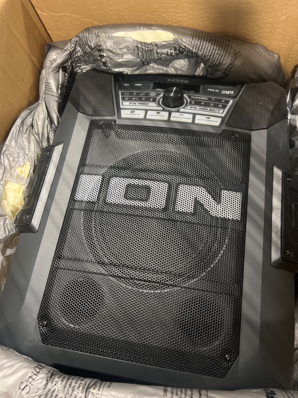 Photo 3 of ION Block Rocker XL - Portable Bluetooth Outdoor Party Speaker, 220W, with Karaoke Microphone, Battery, 5 Speakers, Lights, Radio, USB Charging & App
