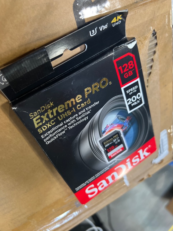 Photo 2 of SanDisk 128GB Extreme PRO SDXC UHS-I Memory Card - C10, U3, V30, 4K UHD, SD Card - SDSDXXD-128G-GN4IN 128GB Memory Card Only