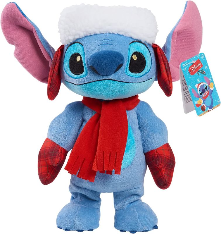 Photo 1 of Disney Stitch Holiday Dancing Feature Plush with Music, Officially Licensed Kids Toys for Ages 3 Up by Just Play
