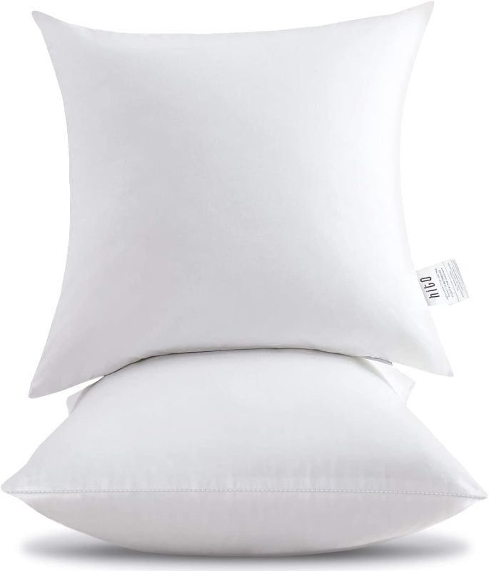 Photo 1 of 20x20 Pillow Inserts (Set of 2, White)- 100% Cotton Covering Soft Filling Polyester Throw Pillows for Couch Bed Sofa