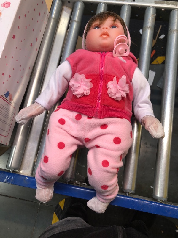 Photo 2 of DOLLHOOD Reborn Baby Dolls - 18-Inch Lifelike Realistic Full Realistic Vinyl Silicone Baby Doll with Movable Arms and Legs Complete with Accessories Great Gift for Kids (Cloth Body)