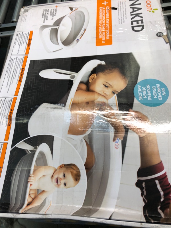 Photo 2 of Boon Naked 2-Position Collapsible Baby Bathtub, Recline or Sit Up for Infants and Toddlers - Gray