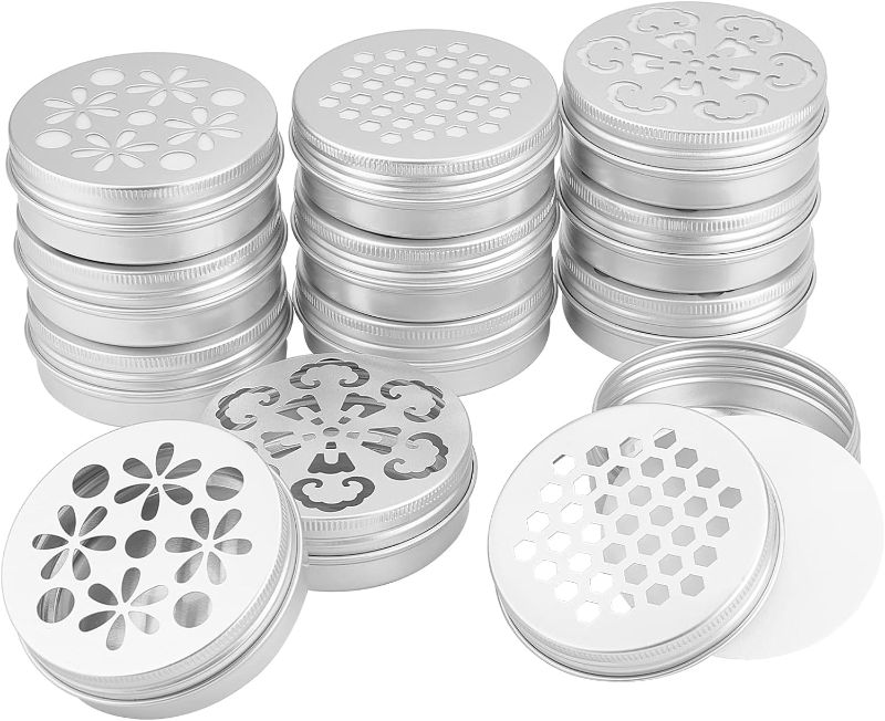 Photo 1 of 12pcs 3 Styles Empty Storage Containers with Hollow Lids 60ml Screw Lid Round Jars Sample for Aromatherapy Air Freshener Candles Travel Storage