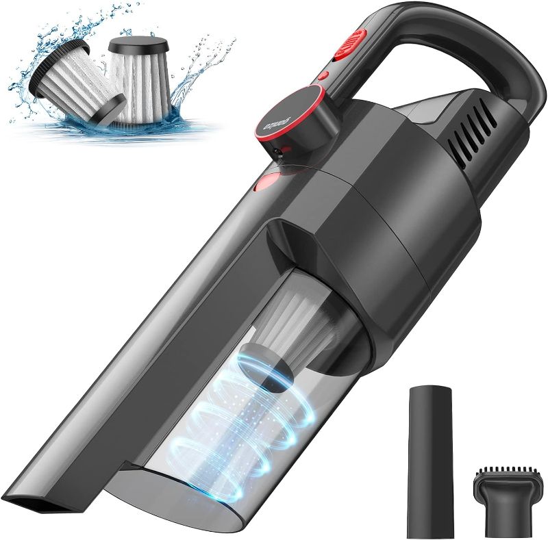 Photo 1 of Ganiza Car Vacuum Cordless Rechargeable, Handheld Vacuum with XL Dust Cup, Large-Capacity Battery, 2 HEPA Filter, Portable Car Vacuum Cleaner High for Car Home and Office