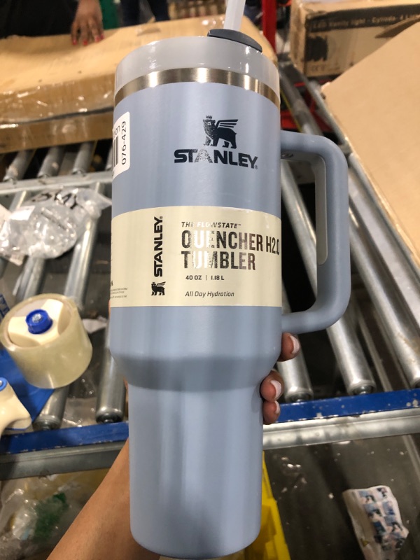 Photo 2 of Stanley Quencher H2.0 FlowState Stainless Steel Vacuum Insulated Tumbler with Lid and Straw for Water, Iced Tea or Coffee, Smoothie and More 40oz 40oz CHAMBRAY