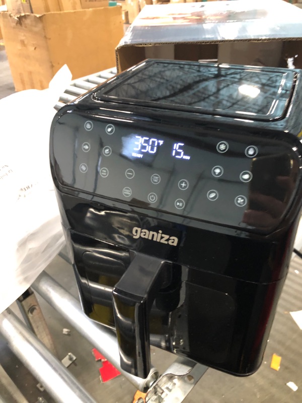 Photo 2 of Air Fryers Oven, GANIZA 6 Quart Oilless Air Fryer with Visible Cooking Window, One-Touch Screen with 13 Functions, Nonstick and Dishwasher-Safe Basket, Customized Temp/Time, Black