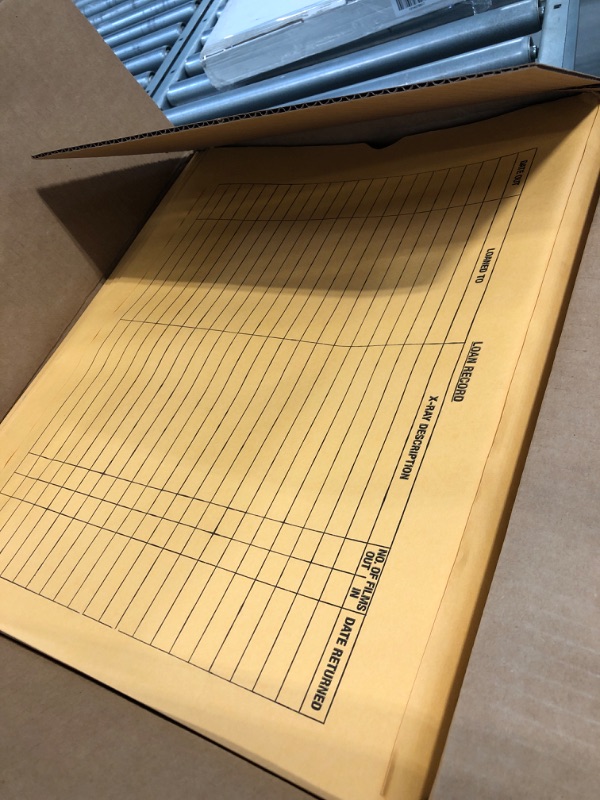Photo 1 of The File King Negative Preserver Envelope | 14-½” x 17-½” | Box of 100 | Heavy Duty Preprinted X-Ray Jacket | Offset Thumb Cut | Ideal for Radiology Departments and Medical Offices