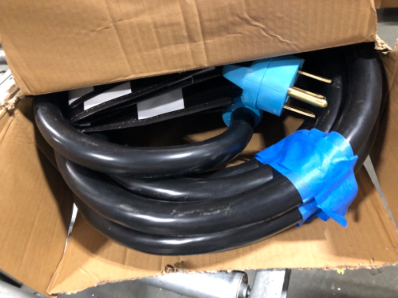 Photo 1 of CircleCord 50 Amp 15 Feet RV/EV Extension Cord, Heavy Duty 6/3+8/1 Gauge STW Wire with Cord Organizer and Storage Bag, NEMA 14-50P Plug Suit for Electric Vehicle and RV Campers, ETL Listed Blue 50 Amp 15 FT