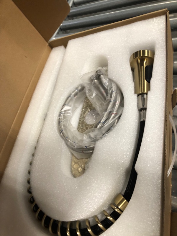 Photo 1 of Touchless Kitchen Faucet ? KEER Smart Motion Sensor Hands Free Single Handle Spring Kitchen Sink Faucet with Pull Down Sprayer,Matte Black Gold Thouchless Matte Black Gold