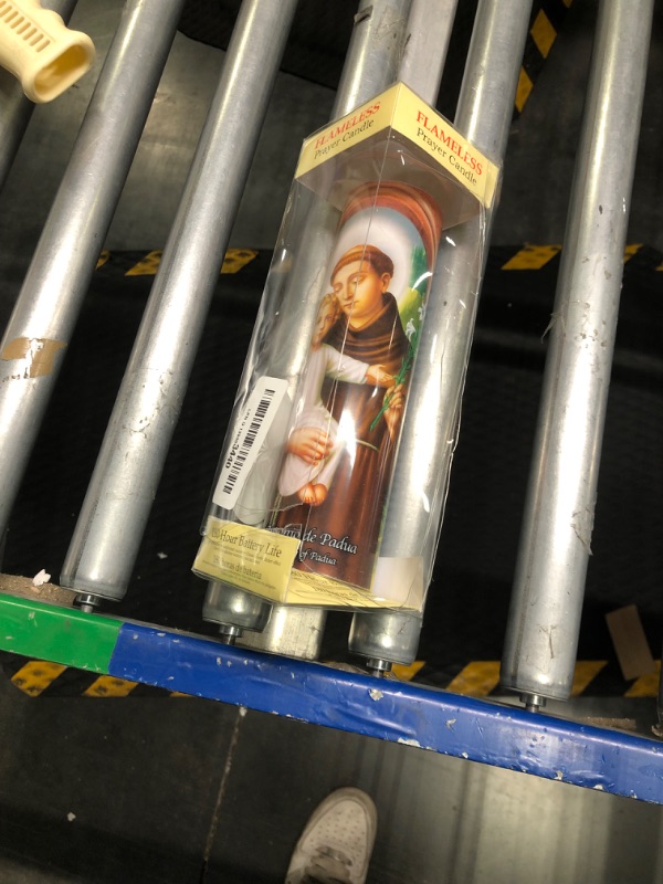 Photo 1 of The Saints Collection St. Anthony Flickering LED Prayer Candle, Prayer in English and Spanish, Unique Religious Decoration for Prayer Alter, Mantle, or Any Room in the Home 8 Inch St Anthony Candle