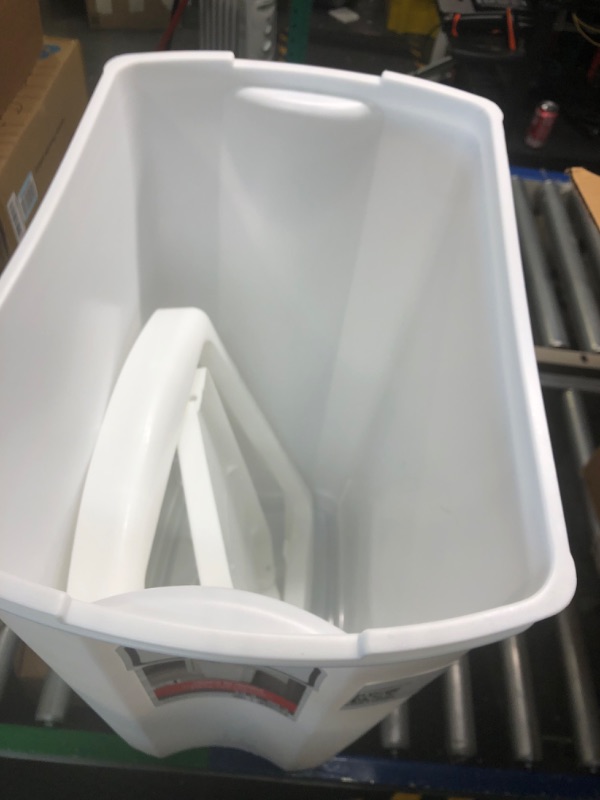 Photo 4 of Rubbermaid Spring Top Kitchen Bathroom Trash Can with Lid, 13 Gallon White Plastic Garbage Bin Rectangle Spring Top White