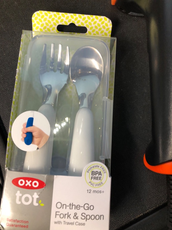 Photo 2 of OXO Tot On-The-Go Fork And Spoon Set - Navy