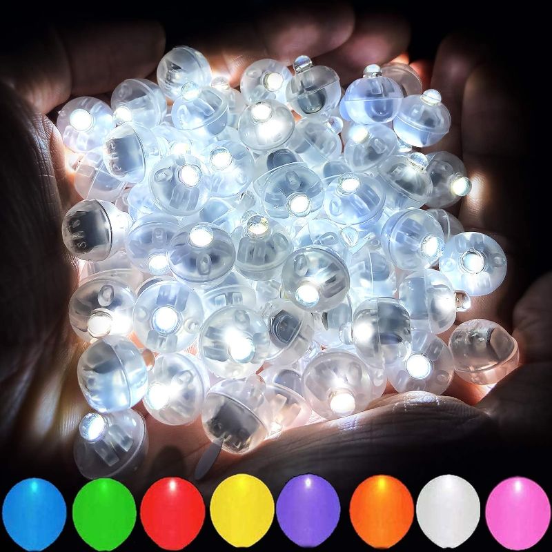 Photo 1 of Aogist 50PCS White LED Balloon Light,Tiny Led Light Mini Round Led Ball Lamp for Paper Lantern Balloon,Indoor Outdoor Party Event Fun Halloween Christmas Party Wedding Decoration Supplies
