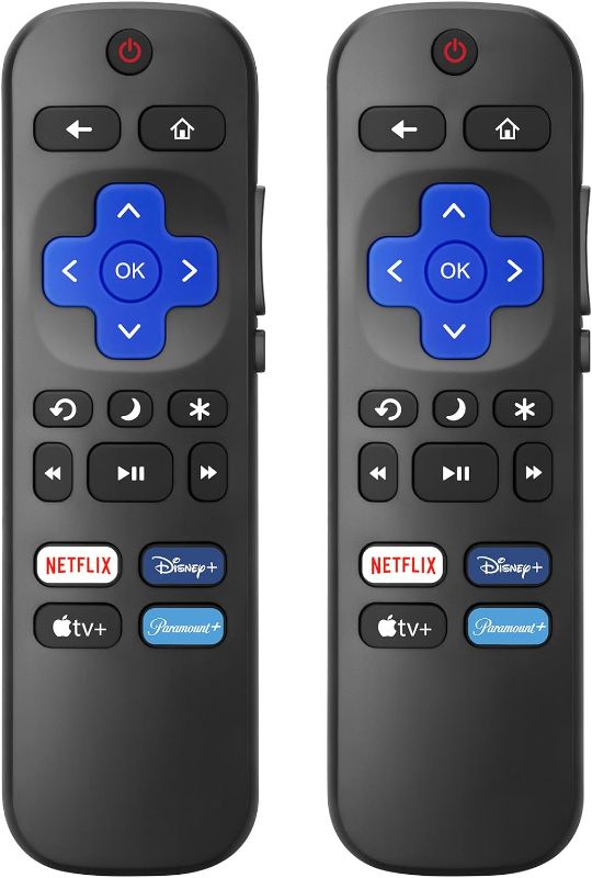 Photo 1 of Pack of 2? Replacement Remote Control for Roku TV,Compatible for TCL Roku/Hisense Roku/Onn Roku/Sharp Roku/Element Roku/Westinghouse Roku/Philips Roku/Insignia Roku/Jvc Roku/RCA Smart TVs