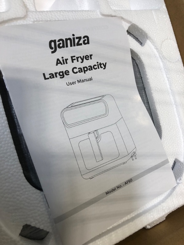 Photo 4 of Air Fryers Oven, GANIZA 6 Quart Oilless Air Fryer with Visible Cooking Window, One-Touch Screen with 13 Functions, Nonstick and Dishwasher-Safe Basket, Customized Temp/Time, Black