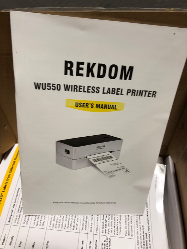 Photo 2 of REKDOM Bluetooth Label Printer, 4x6” Shipping Label Printer, Wireless Thermal Label Printer Compatible with Phone,Tablet and Windows, Amazon,Ebay,USPS.