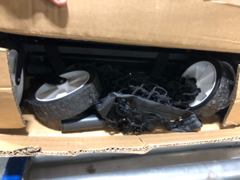 Photo 1 of Collapsible Foldable Wagon, Beach Cart Large Capacity, Heavy Duty Folding Wagon Portable, Collapsible Wagon for Sports, Shopping, Camping (Black, 1 Year Warrant) Matte Black