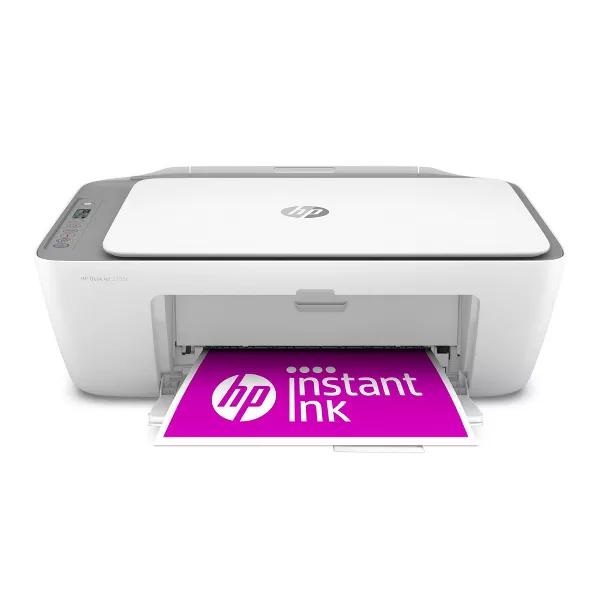 Photo 1 of HP DeskJet 2755e Wireless Color All-in-One Printer with bonus 6 months Instant Ink (26K67A), white