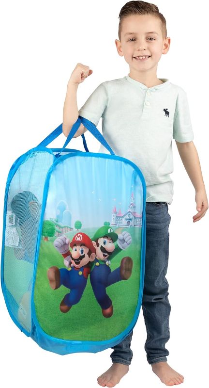 Photo 1 of Franco Kids Room Collapsible Storage Bin Pop Up Hamper, One Size, Super Mario