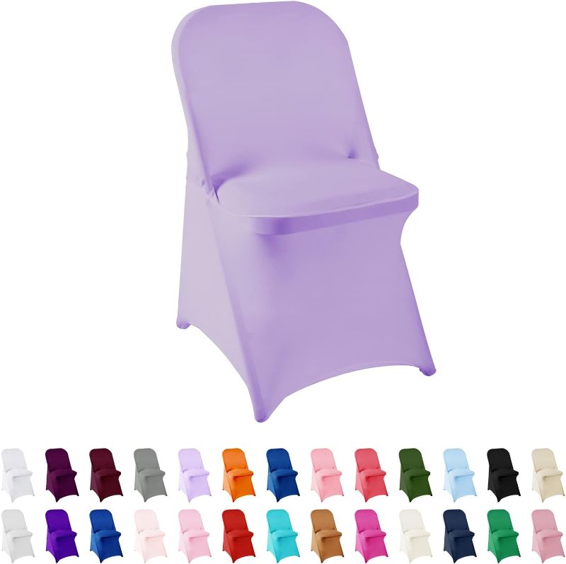 Photo 1 of AlGaiety Spandex Chair Cover,25PCS,Chair Covers,Living Room Folding Chair Covers,Removable Chair Cover Washable Protector Stretch Chair Cover for Party, Banquet,Wedding Event,Hote(lLavender)