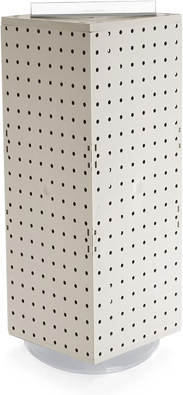 Photo 1 of Azar Displays 703385-WHT Four-Sided Revolving 8”W X 20”H Pegboard Counter Display, White
