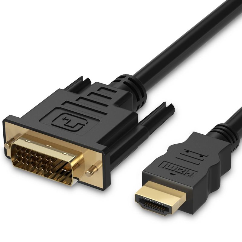 Photo 1 of Amazon Basics HDMI A to DVI Adapter Cable, Bi-Directional 1080p, Gold Plated, Black, 6 Feet, 1-Pack For Television