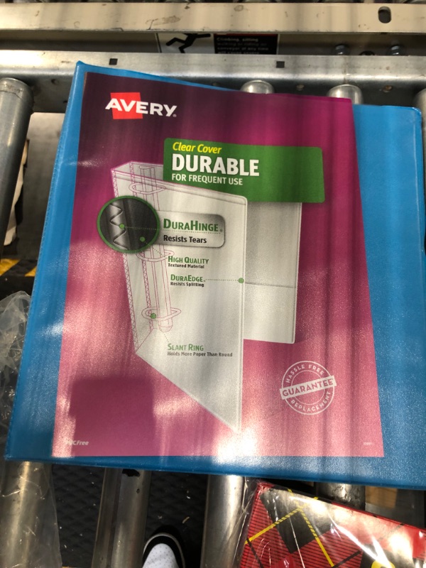 Photo 1 of Avery Durable View 3 Ring Binder, 1 Inch Slant Rings, 1 Pool Blue Binder (17012)