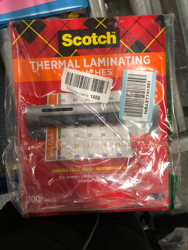Photo 2 of Scotch 11-1/2 in. x 9 in. Letter Size Thermal Laminating Pouches (100 Per Pack)