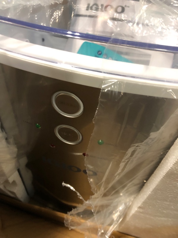 Photo 1 of Igloo Electric Countertop Ice Maker Machine - Automatic and Portable - 33 Pounds in 24 Hours - Ice Cube Maker - Ice Scoop and Basket - Ideal for Iced Coffee and Cocktails - Stainless Steel 33 lb Stainless Steel