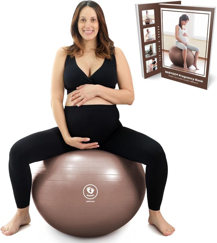 Photo 1 of BABYGO Birthing Ball - Pregnancy Yoga Labor & Exercise Ball & Book Set ; Trimester Targeting, Maternity, Birth & Recovery Plan Included ; Anti Burst Eco Friendly
