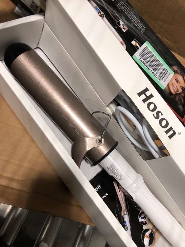 Photo 3 of Hoson 2 Inch Curling Iron Large Barrel, Long Barrel Curling Wand Dual Voltage, Ceramic Tourmaline Coating with LCD Display, Glove Include 2 inches