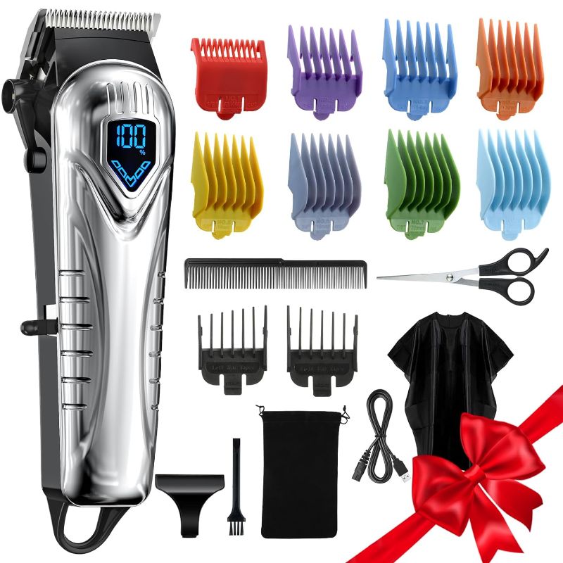 Photo 1 of Hair Clippers for Men&Women, 5 Hours Cordless Hair Cutting Kit with 10 Combs, LED Display, Low Noise Professional Beard Trimmer Barber Clippers Hair Cutting Kit with Scissors,Cape
