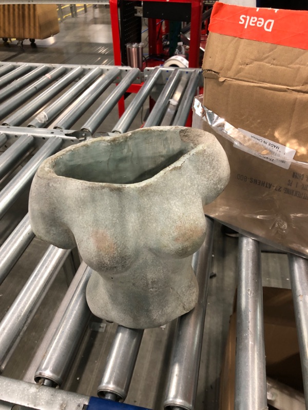 Photo 1 of Abbott Collection 27-ATHENS-800 Female Torso Planter-9" H, Grey