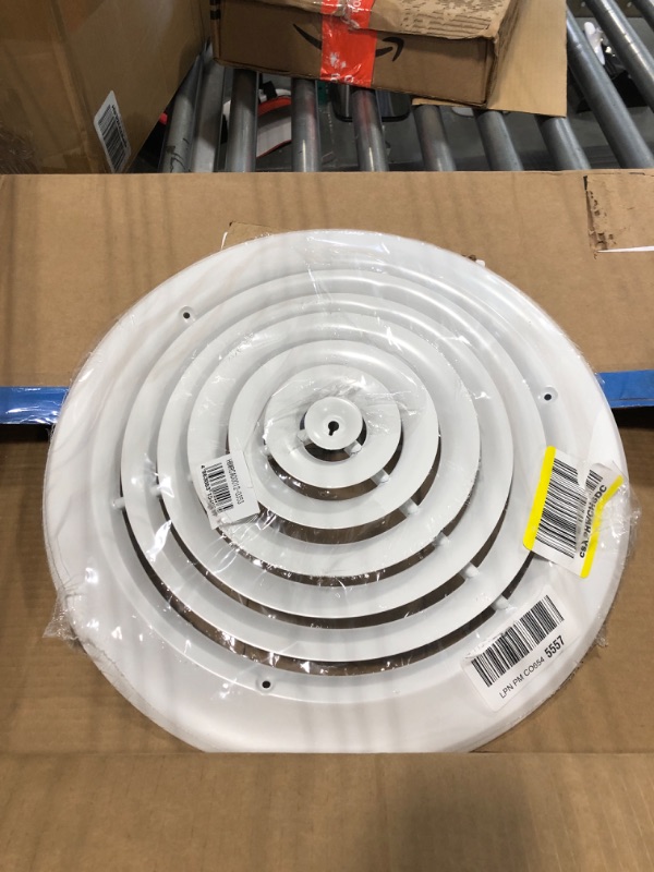 Photo 1 of HBW 12" Round Ceiling Diffuser White Powder Coated with Outside Dimension of 16" Fitting in 12" Duct