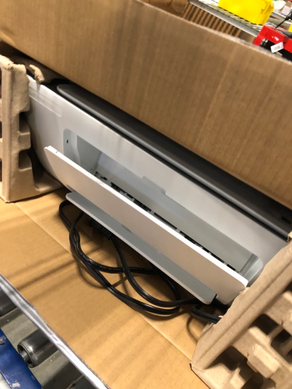 Photo 1 of HP DeskJet 2755e Wireless Color All-in-One Printer with bonus 6 months Instant Ink (26K67A), white