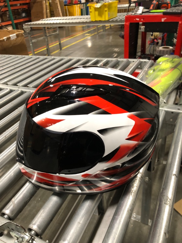 Photo 5 of VCAN VX Lightweight Full Face Motorcycle Street Bike Helmet with Extra Tinted Visor, Coolmax Technology & OTG Ready, DOT & ECE 22.05 Approved GLOSS BLACK STREAM RED Medium