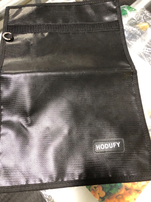 Photo 4 of Hodufy Fireproof Money Bag, 10.6"x6.7" Fireproof and Waterproof Cash Fireproof Bank Bag, Fireproof Safe Storage Pouch Envelope for Document, Bank Deposit,Passport Fireproof Bag Black