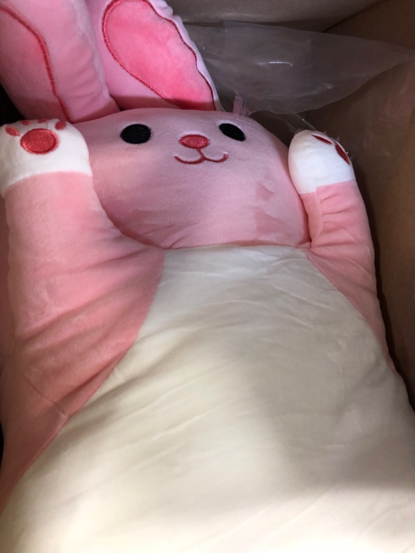 Photo 3 of Achwishap Long Rabbit Plush Pillow 35.4", 1.7lb Bunny Stuffed Animal, Long Sleeping Hugging Plushy, Giant Cony Body Pillow, Beloved Gifts at Birthday Christmas