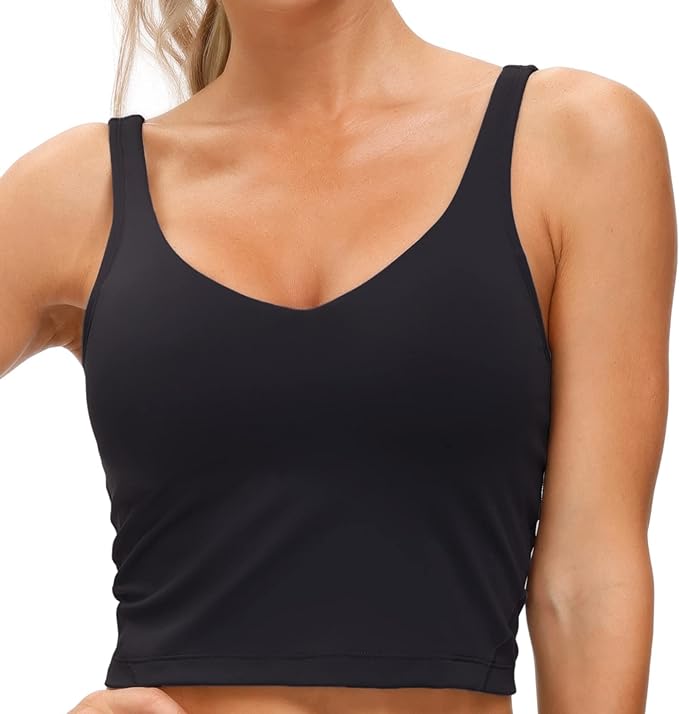 Photo 1 of THE GYM PEOPLE Womens' Sports Bra Longline Wirefree Padded with Medium Support
