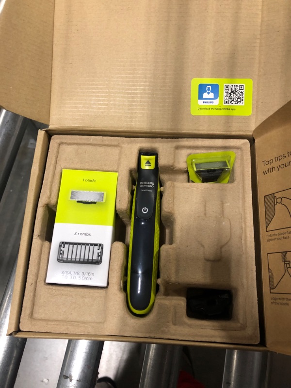 Photo 3 of Philips Norelco OneBlade 360 Face, Hybrid Electric Beard Trimmer and Shaver with 5-in-1 Face Stubble Comb, Frustration Free Packaging, QP2724/90
