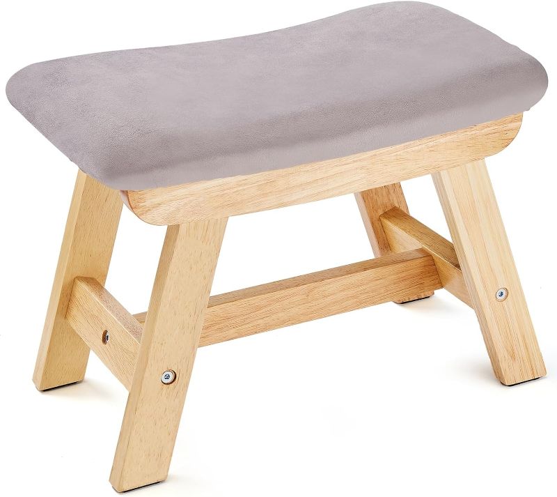 Photo 1 of Ablon Step Stool - Small Foot Stool Ottoman - Solid Wooden Design for Enhanced Comfort and Style, for Living Room, Bedroom, and Office
