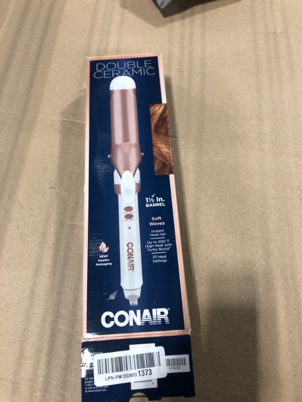 Photo 2 of Conair Double Ceramic 1 1/2-Inch Curling Iron, 1 ½ inch barrel produces soft waves – for use on medium and long hair
