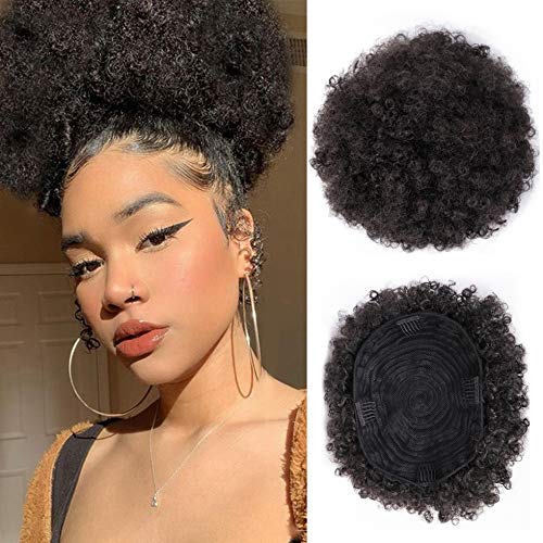 Photo 1 of AISI QUEENS Afro Puff Drawstring Ponytail Short Kinky Curly Hair Bun Extension Synthetic Hairpieces Wig Updo Hair Extensions with Two Clips Extra Large Size(2#)
