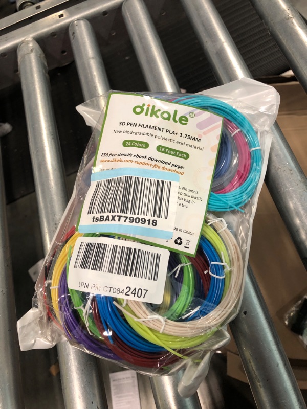Photo 1 of 24 Assorted Colors 3D Pen Filament Refills PLA 1.75mm, Each Color 5 Meters (16 Feet), dikale 3D Printing Pen Filament Packs for Kids, Total 120 Meters-Bonus 250 Stencils eBooks 24 Colors 400 Feet
