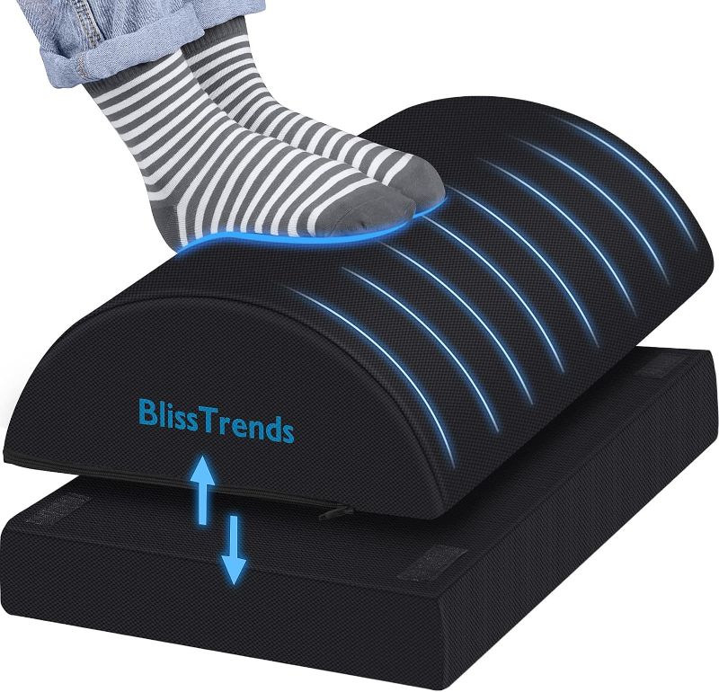 Photo 1 of BlissTrends Foot Rest for Under Desk at Work-Versatile Foot Stool with Washable Cover-Comfortable Footrest with 2 Adjustable Heights for Car,Home and Office to Relieve Back,Lumbar,Knee Pain-Black
*not exact picture*
