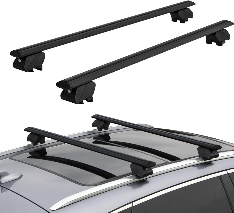 Photo 1 of MAXSOUGH 51" Car Rooftop Luggage Crossbars,Universal Adjustable Roof Rack Cross Bar Compatible for Vehicle Without Side Rails 51" Silver 51"