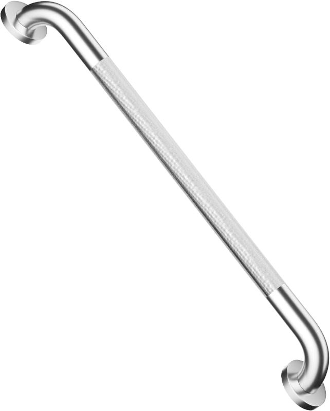 Photo 1 of 24 Inch Anti Slip Shower Grab Bar, Munzong Stainless Steel Bathroom Grab Bar, Satin Brushed Nickel Knurled Bathroom Balance Bar,Safety Hand Rail Support Handicap Elderly Senior Assist Bath Handle
