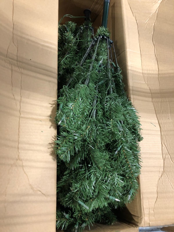 Photo 3 of 7 ft. North Valley Spruce Pencil Slim Artificial Christmas Tree with Clear Lights